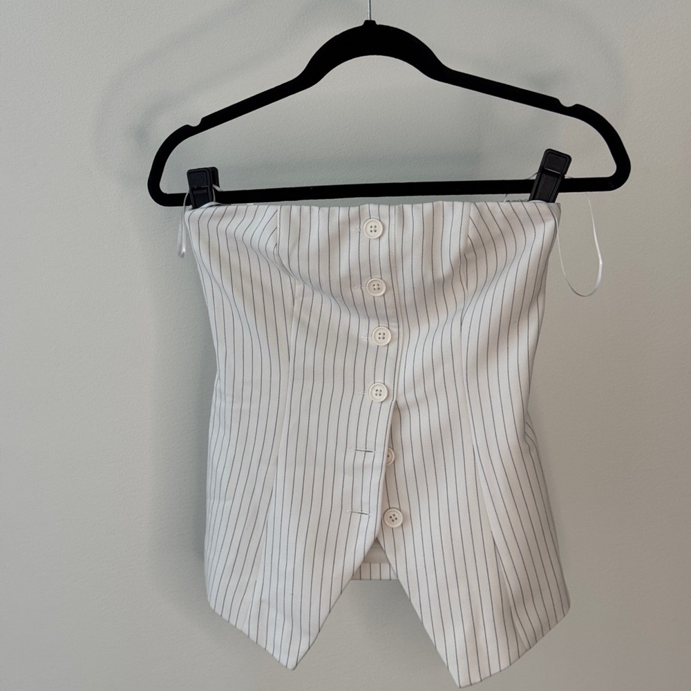 Abercrombie & Fitch Striped Button-Down Bustier XS